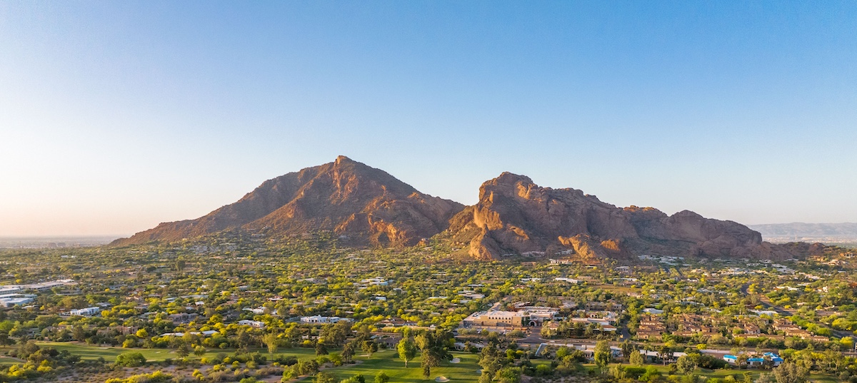 Camelback Mountain at sunrise in Phoenix Arizona